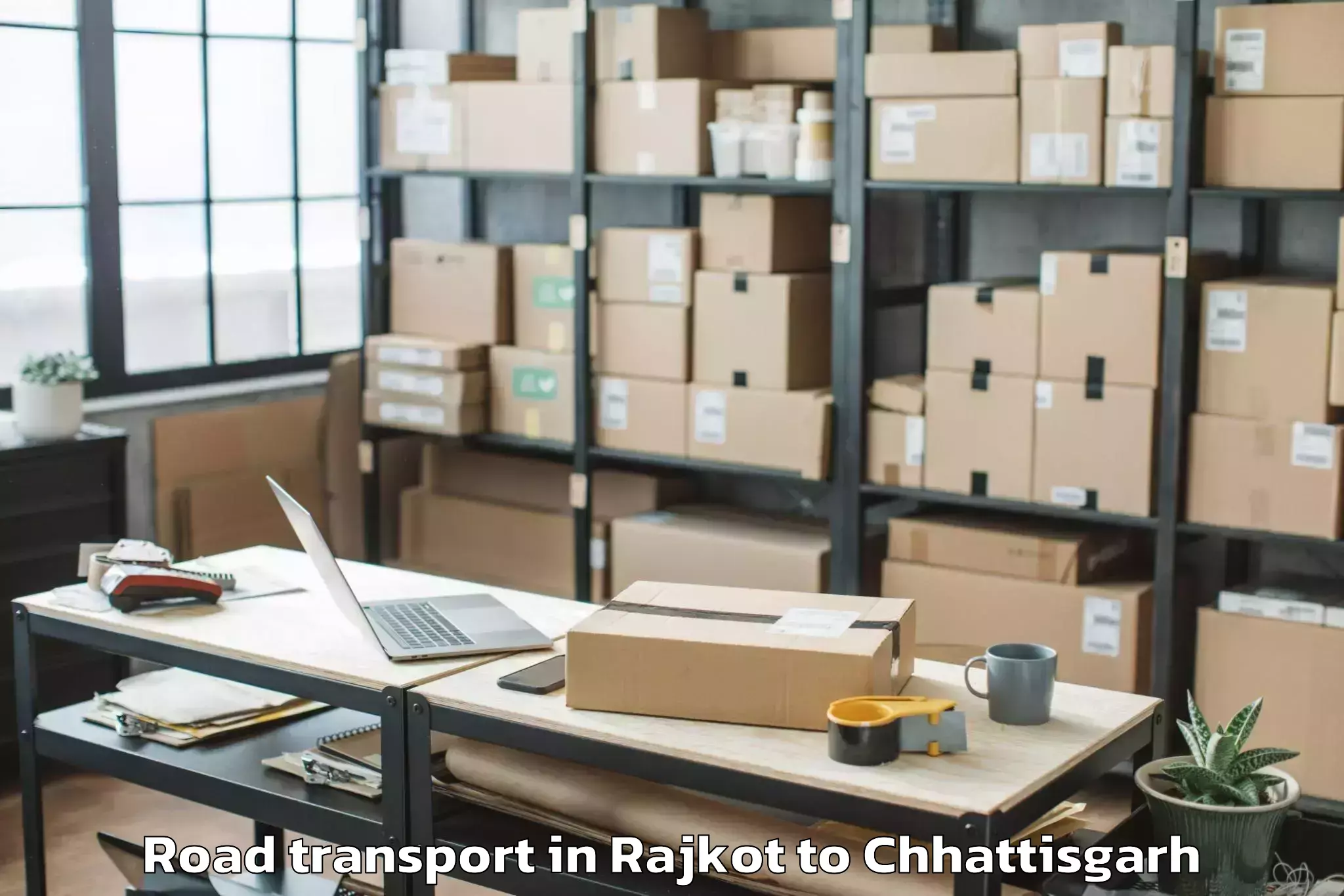 Top Rajkot to Pandit Ravishankar Shukla Univ Road Transport Available